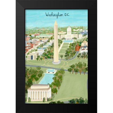 View from Above Washington DC Black Modern Wood Framed Art Print by Daly, Carla