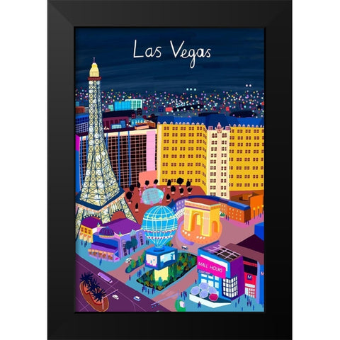 View from Above Las Vegas Black Modern Wood Framed Art Print by Daly, Carla