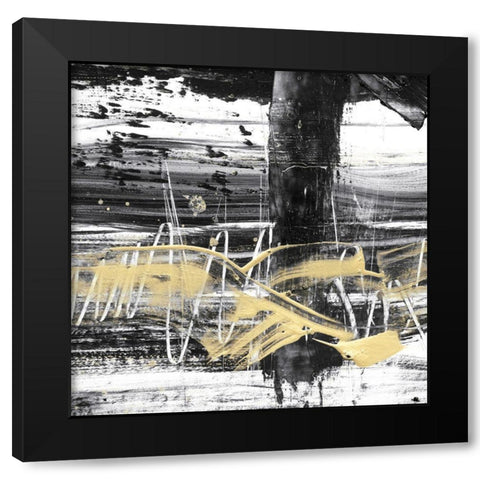 Gold Wave II Black Modern Wood Framed Art Print by Harper, Ethan