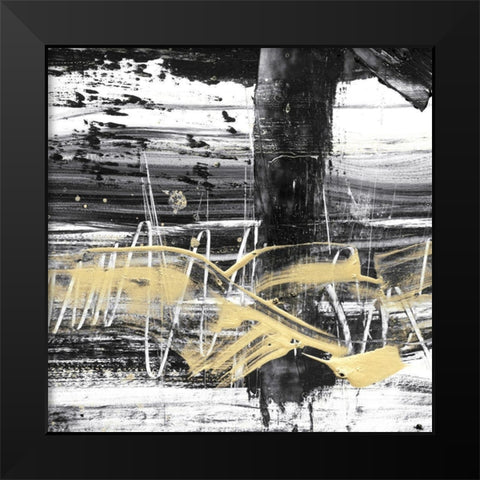 Gold Wave II Black Modern Wood Framed Art Print by Harper, Ethan