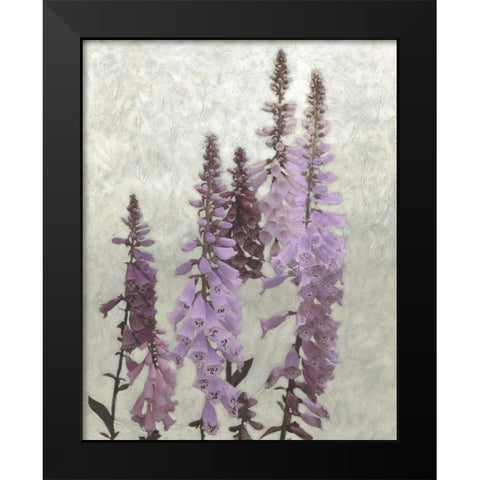 Non-Embellished Foxgloves I Black Modern Wood Framed Art Print by Zarris, Chariklia