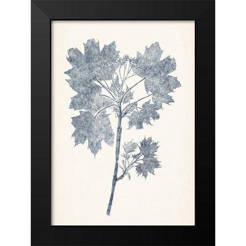 Navy Botanicals I Black Modern Wood Framed Art Print by Vision Studio