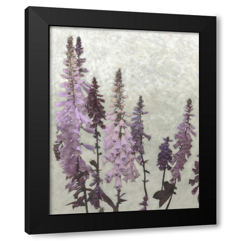 Non-Embellished Foxgloves II Black Modern Wood Framed Art Print with Double Matting by Zarris, Chariklia