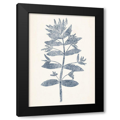 Navy Botanicals III Black Modern Wood Framed Art Print with Double Matting by Vision Studio