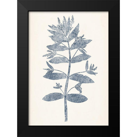 Navy Botanicals III Black Modern Wood Framed Art Print by Vision Studio