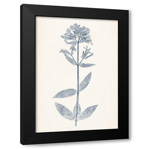 Navy Botanicals V Black Modern Wood Framed Art Print by Vision Studio