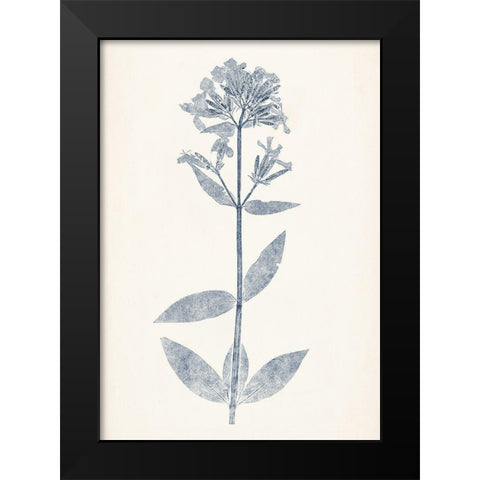 Navy Botanicals V Black Modern Wood Framed Art Print by Vision Studio