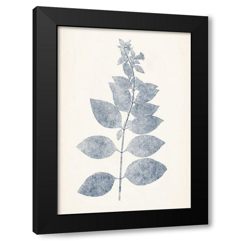 Navy Botanicals IX Black Modern Wood Framed Art Print with Double Matting by Vision Studio