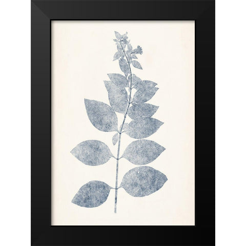 Navy Botanicals IX Black Modern Wood Framed Art Print by Vision Studio