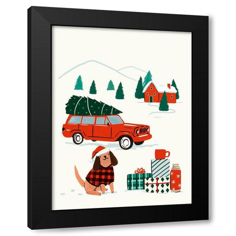 Going to Grandmas I Black Modern Wood Framed Art Print with Double Matting by Barnes, Victoria