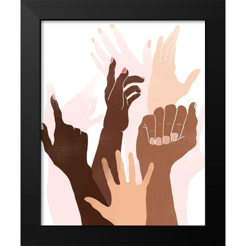 Reach and Rise II Black Modern Wood Framed Art Print by Vess, June Erica