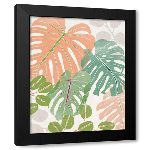 Sherbet Tropical II Black Modern Wood Framed Art Print by Vess, June Erica