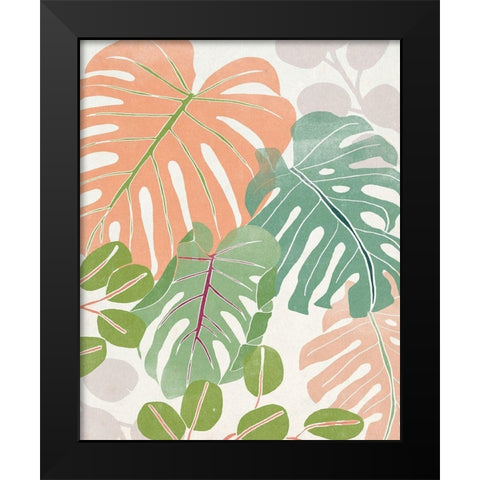 Sherbet Tropical II Black Modern Wood Framed Art Print by Vess, June Erica