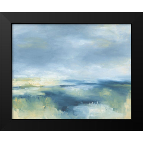 Coastal Blues Black Modern Wood Framed Art Print by Keusder, Danusia
