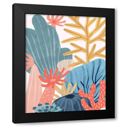 Paper Reef I Black Modern Wood Framed Art Print with Double Matting by Vess, June Erica
