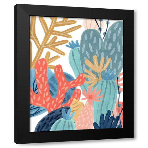 Paper Reef II Black Modern Wood Framed Art Print with Double Matting by Vess, June Erica