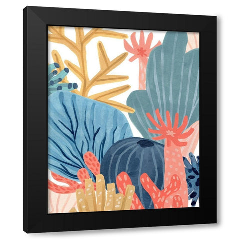 Paper Reef IV Black Modern Wood Framed Art Print with Double Matting by Vess, June Erica