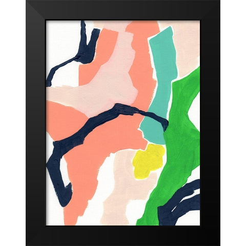 Color Current I Black Modern Wood Framed Art Print by Vess, June Erica
