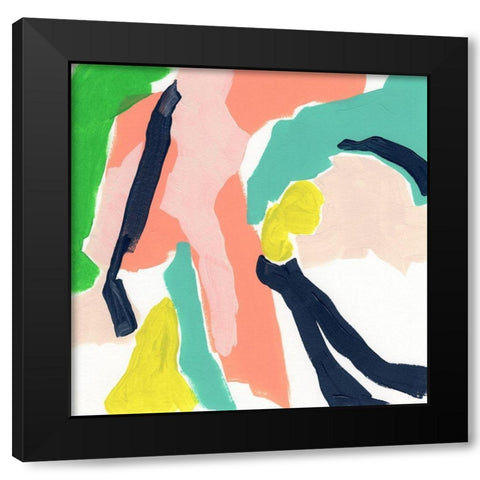 Color Current III Black Modern Wood Framed Art Print with Double Matting by Vess, June Erica