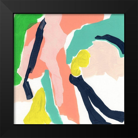 Color Current III Black Modern Wood Framed Art Print by Vess, June Erica