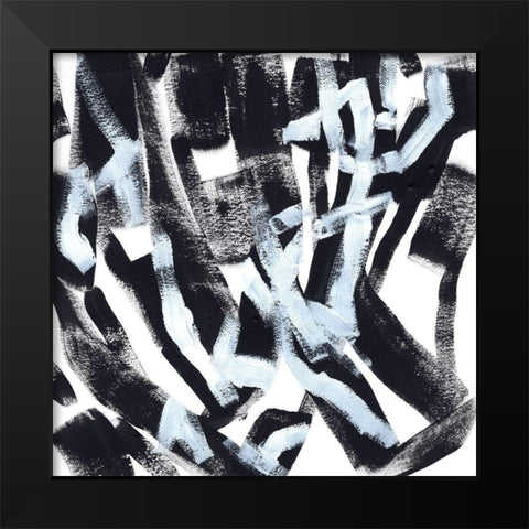 Onyx Code V Black Modern Wood Framed Art Print by Vess, June Erica