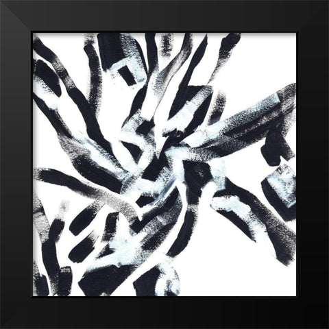 Onyx Code VII Black Modern Wood Framed Art Print by Vess, June Erica