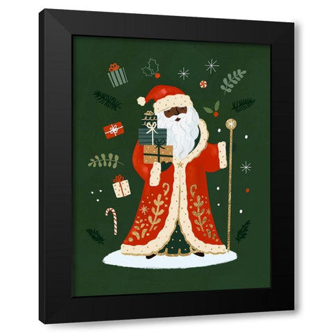 Little St. Nick I Black Modern Wood Framed Art Print by Barnes, Victoria