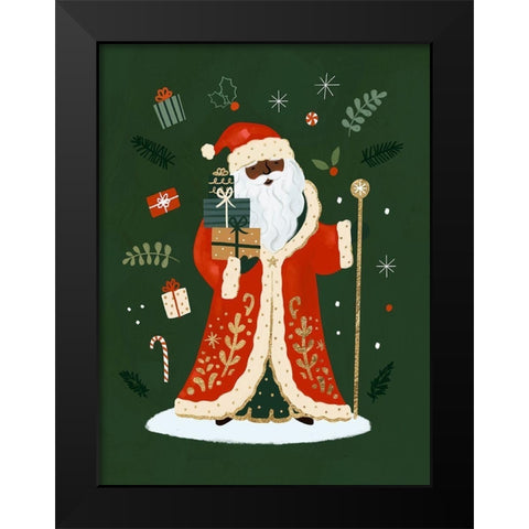 Little St. Nick I Black Modern Wood Framed Art Print by Barnes, Victoria