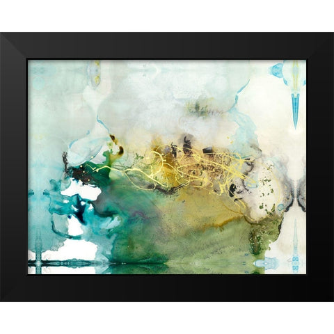 Embellished Organic Abstract Black Modern Wood Framed Art Print by Bramma, Lila