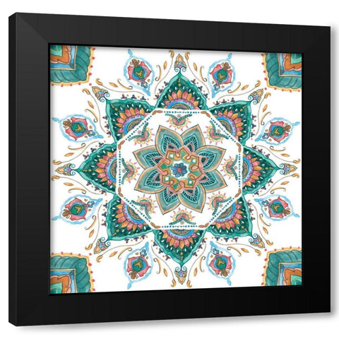 Mandala Zen I Black Modern Wood Framed Art Print with Double Matting by Wang, Melissa