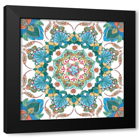 Mandala Zen II Black Modern Wood Framed Art Print with Double Matting by Wang, Melissa