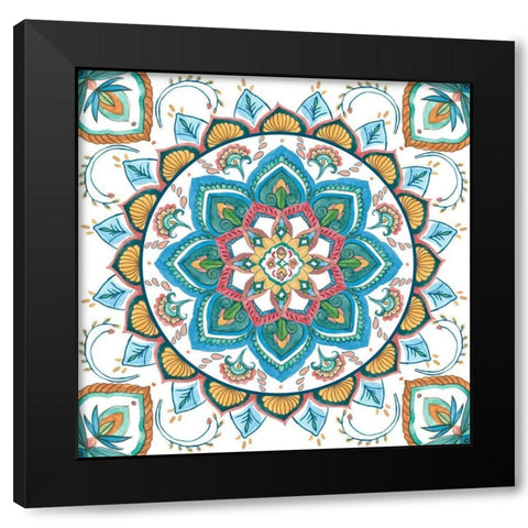 Mandala Zen III Black Modern Wood Framed Art Print with Double Matting by Wang, Melissa