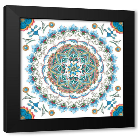 Mandala Zen V Black Modern Wood Framed Art Print with Double Matting by Wang, Melissa