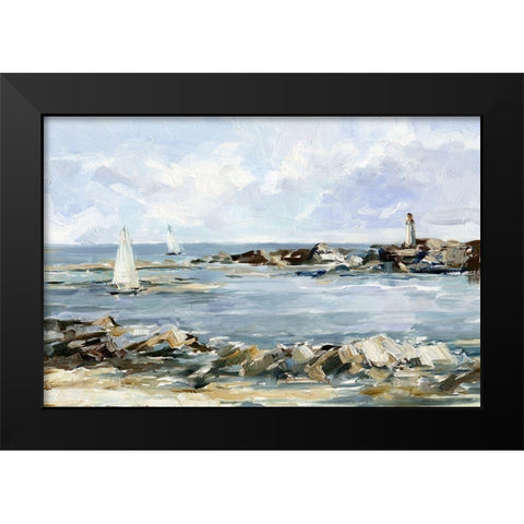 Rocky Shore Coastline II Black Modern Wood Framed Art Print by Harper, Ethan