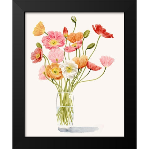 Wiry Poppies I Black Modern Wood Framed Art Print by Popp, Grace