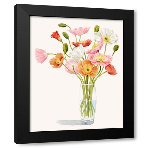 Wiry Poppies II Black Modern Wood Framed Art Print by Popp, Grace