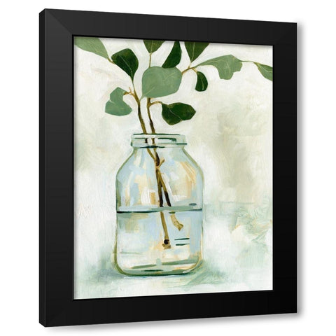 Eucalyptus Branch Still Life II Black Modern Wood Framed Art Print with Double Matting by Caroline, Emma