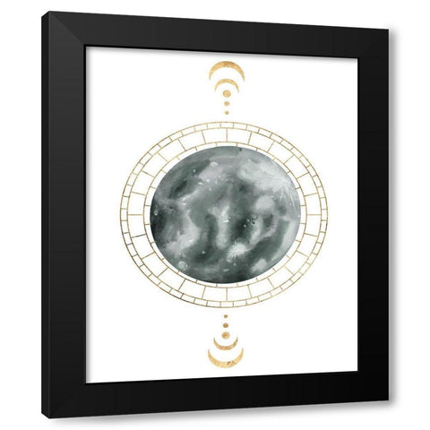 Lunar Phase II Black Modern Wood Framed Art Print with Double Matting by Wang, Melissa