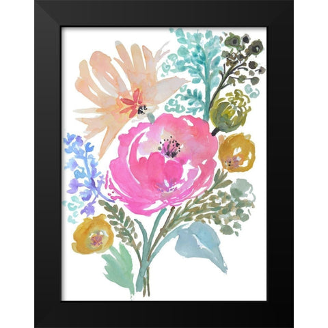 Flower Posy I Black Modern Wood Framed Art Print by Fields, Karen