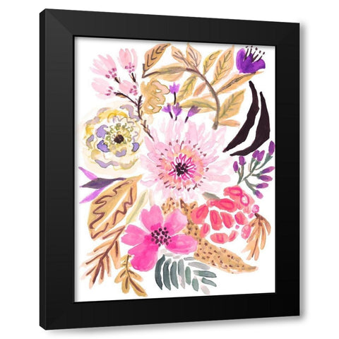 Flower Posy II Black Modern Wood Framed Art Print with Double Matting by Fields, Karen