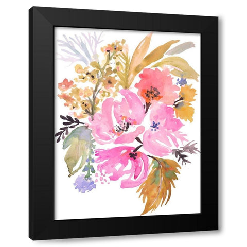 Flower Posy IV Black Modern Wood Framed Art Print with Double Matting by Fields, Karen