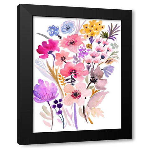 Flower Posy VI Black Modern Wood Framed Art Print by Fields, Karen