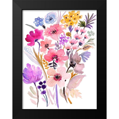 Flower Posy VI Black Modern Wood Framed Art Print by Fields, Karen