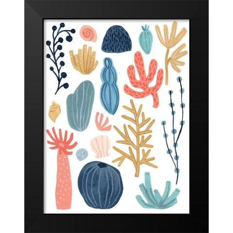 Reef Assortment I Black Modern Wood Framed Art Print by Vess, June Erica
