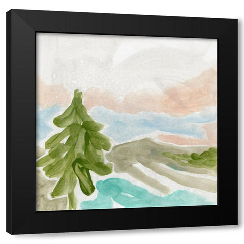 Landscape Cameo III Black Modern Wood Framed Art Print by Vess, June Erica