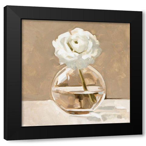 Neutral Bud Vase I Black Modern Wood Framed Art Print with Double Matting by Caroline, Emma