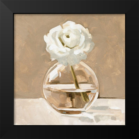 Neutral Bud Vase I Black Modern Wood Framed Art Print by Caroline, Emma