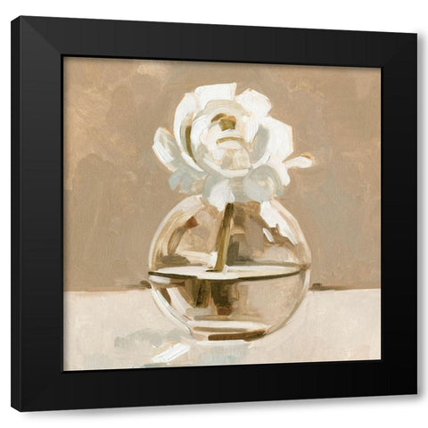 Neutral Bud Vase II Black Modern Wood Framed Art Print by Caroline, Emma