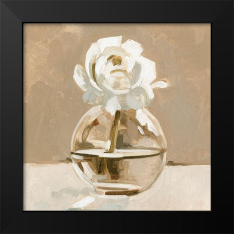 Neutral Bud Vase II Black Modern Wood Framed Art Print by Caroline, Emma