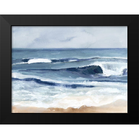 Surf Spray I Black Modern Wood Framed Art Print by Barnes, Victoria